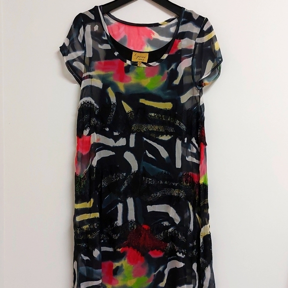 LYNN RITCHIE GOLD silk dress Size XS - Picture 1 of 8